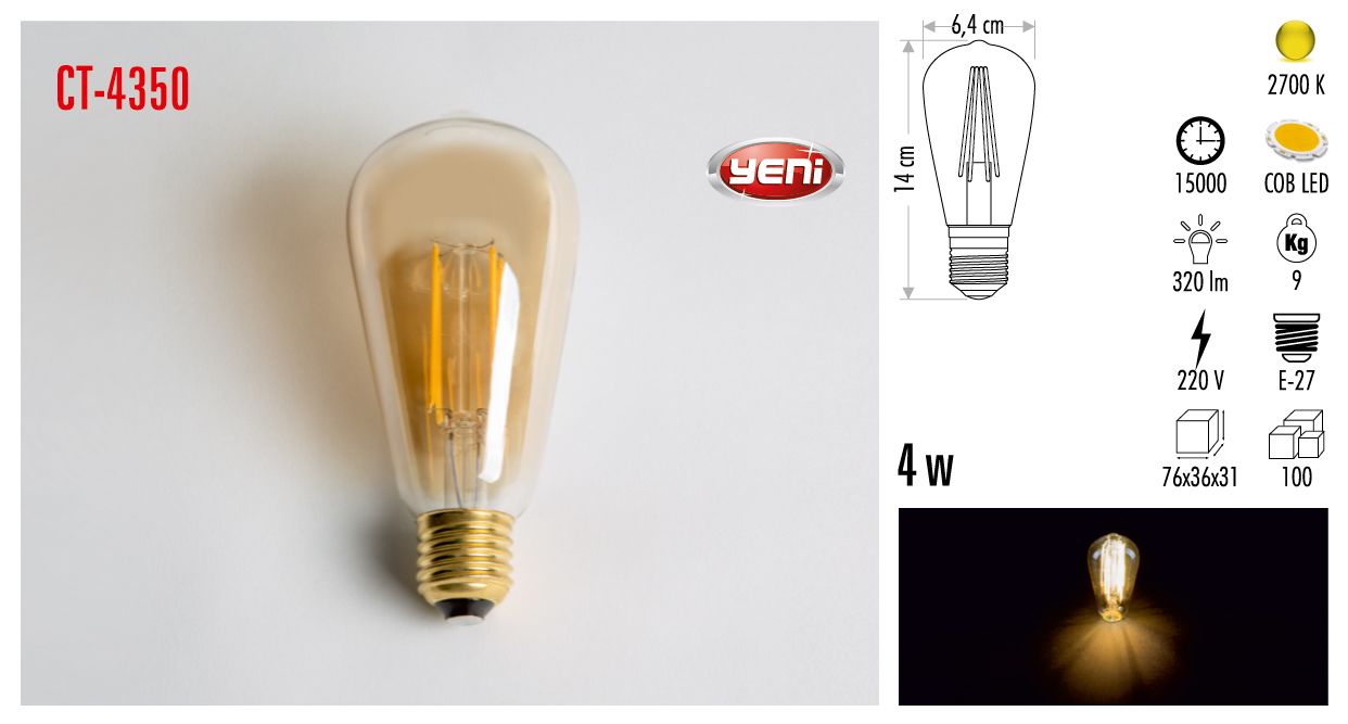 RUSTİK LED AMPUL 4W